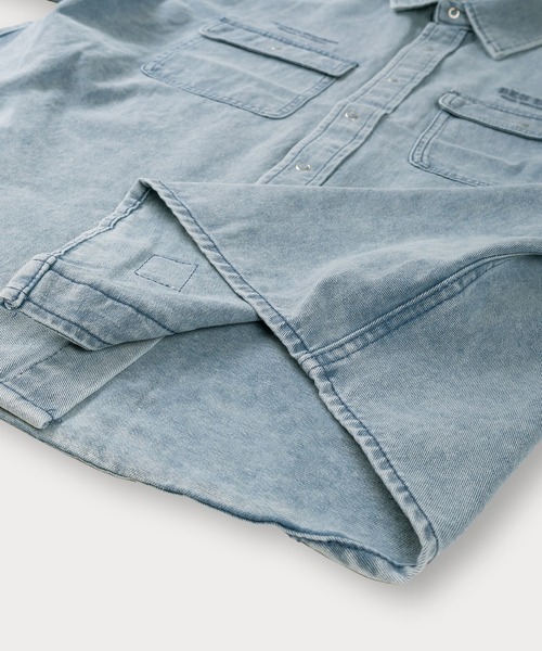 BEN DAVIS(ベンデイビス)の「【BENDAVIS/ベンデイビス】BLEACHED TWILL SHIRT/ ブリーチ加工 バックプリントシャツ オーバーサイズ(シャツ/ブラウス・メンズ・ブラウン/カーキ/ブルー/チャコールグレー・M/L/XL)」の20枚目の写真