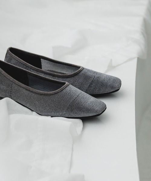 RODE SKO（ロデスコ）の「『MADE IN JAPAN』スクエアベロアメッシュフラット（バレエシューズ・レディース・ブラック/ベージュ/グレー・36/37/38）」の10枚目の写真