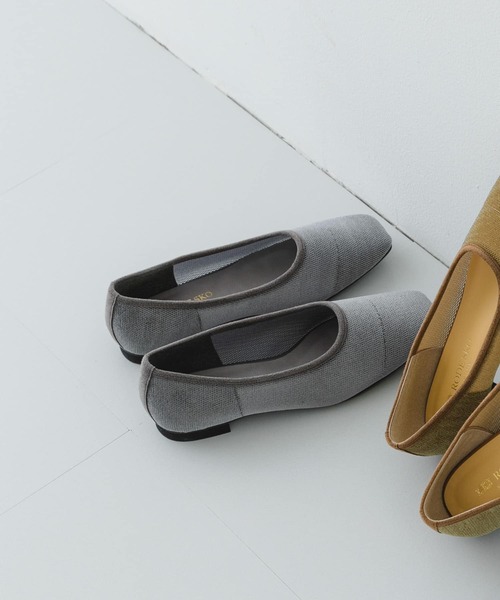 RODE SKO（ロデスコ）の「『MADE IN JAPAN』スクエアベロアメッシュフラット（バレエシューズ・レディース・ブラック/ベージュ/グレー・36/37/38）」の13枚目の写真