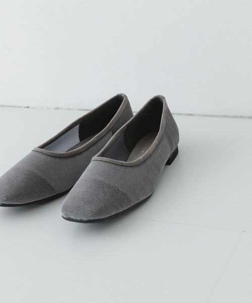 RODE SKO（ロデスコ）の「『MADE IN JAPAN』スクエアベロアメッシュフラット（バレエシューズ・レディース・ブラック/ベージュ/グレー・36/37/38）」の16枚目の写真