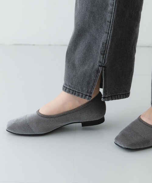 RODE SKO（ロデスコ）の「『MADE IN JAPAN』スクエアベロアメッシュフラット（バレエシューズ・レディース・ブラック/ベージュ/グレー・36/37/38）」の20枚目の写真