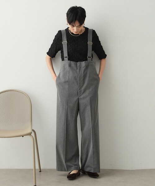 OPAQUE.CLIP(オペークドットクリップ)の「◆シャーリングレース5分袖カットソー【洗濯機洗い可】(Tシャツ/カットソー・レディース・ホワイト/ブラック/チャコールグレー・00)」の10枚目の写真