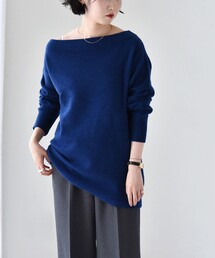 quaranciel:〈手洗い可能〉AQUA カシミヤ ブレンド オフショルダー ニット