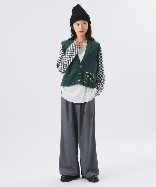 BEAMS BOY（ビームスボーイ）の「レタード ベスト（ベスト・レディース・ブラック/グリーン・ONE SIZE）」の3枚目の写真