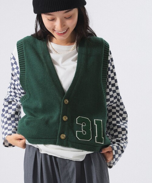 BEAMS BOY（ビームスボーイ）の「レタード ベスト（ベスト・レディース・ブラック/グリーン・ONE SIZE）」の5枚目の写真