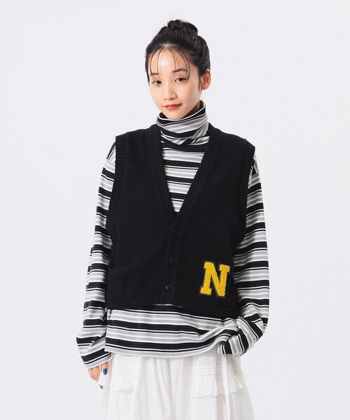 BEAMS BOY（ビームスボーイ）の「レタード ベスト（ベスト・レディース・ブラック/グリーン・ONE SIZE）」の12枚目の写真