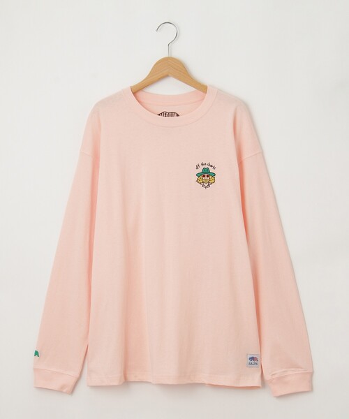 &Bridge(アンドブリッジ)の「SALTS(ソルツ) おじさん刺しゅうロンT(Tシャツ/カットソー・メンズ・ホワイト/ピンク系・02/03)」の3枚目の写真