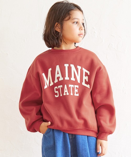 coca(coca)(コカ)の「【WEB限定セール】キッズ 親子お揃い裏起毛プリントロゴスウェット(スウェット・キッズ・グレイッシュベージュ/グレー/レッド/チャコール・120/130/140/150)」の1枚目の写真