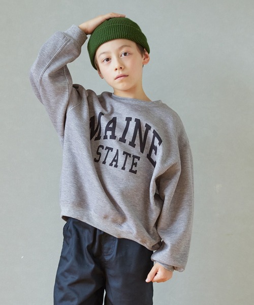coca(coca)(コカ)の「【WEB限定セール】キッズ 親子お揃い裏起毛プリントロゴスウェット(スウェット・キッズ・グレイッシュベージュ/グレー/レッド/チャコール・120/130/140/150)」の10枚目の写真