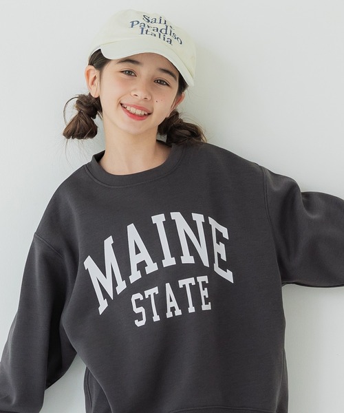 coca(coca)(コカ)の「【WEB限定セール】キッズ 親子お揃い裏起毛プリントロゴスウェット(スウェット・キッズ・グレイッシュベージュ/グレー/レッド/チャコール・120/130/140/150)」の5枚目の写真