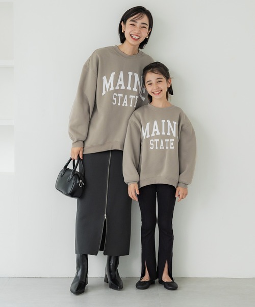 coca(coca)(コカ)の「【WEB限定セール】キッズ 親子お揃い裏起毛プリントロゴスウェット(スウェット・キッズ・グレイッシュベージュ/グレー/レッド/チャコール・120/130/140/150)」の13枚目の写真