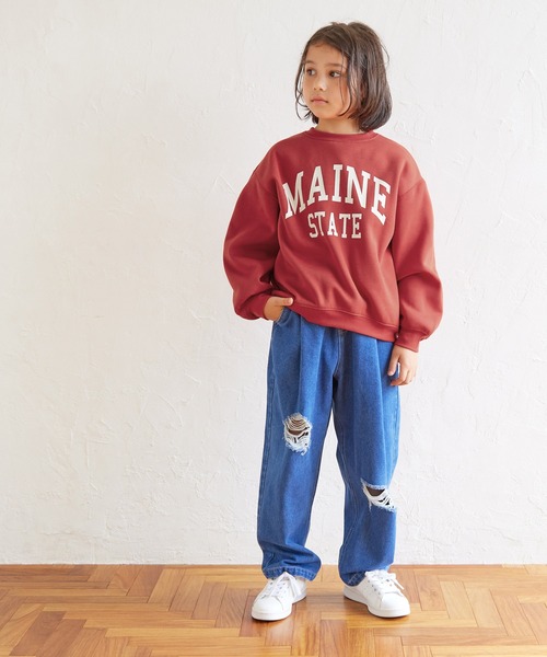 coca(coca)(コカ)の「【WEB限定セール】キッズ 親子お揃い裏起毛プリントロゴスウェット(スウェット・キッズ・グレイッシュベージュ/グレー/レッド/チャコール・120/130/140/150)」の17枚目の写真