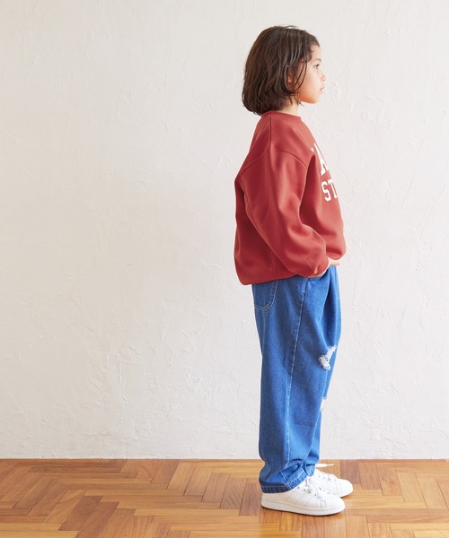 coca(coca)(コカ)の「【WEB限定セール】キッズ 親子お揃い裏起毛プリントロゴスウェット(スウェット・キッズ・グレイッシュベージュ/グレー/レッド/チャコール・120/130/140/150)」の19枚目の写真