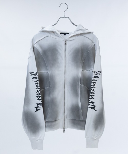 JOHN'S CLOSET(ジョンズクローゼット)の「【13】グランジデザイン アイレットホール/アップリケ フルジップパーカー(パーカー・メンズ・オフホワイト/チャコールグレー/ブラウン/グレー系その他/スモークピンク/ブラウン系その他/ホワイト系その他/ブラック・LARGE/MEDIUM)」の22枚目の写真