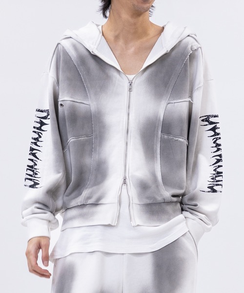 13】グランジデザイン アイレットホール/アップリケ フルジップ