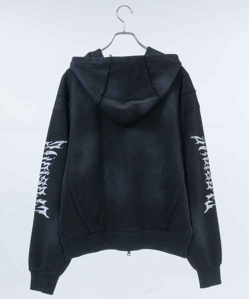 JOHN'S CLOSET(ジョンズクローゼット)の「【13】グランジデザイン アイレットホール/アップリケ フルジップパーカー(パーカー・メンズ・オフホワイト/チャコールグレー/ブラウン/グレー系その他/スモークピンク/ブラウン系その他/ホワイト系その他/ブラック・LARGE/MEDIUM)」の11枚目の写真