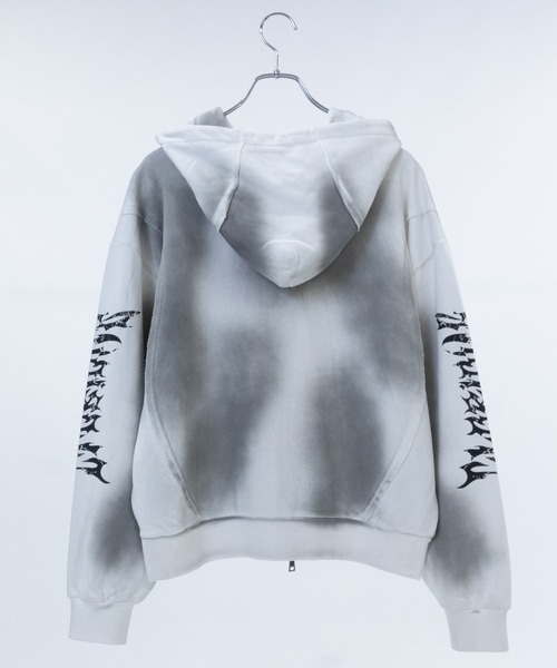 JOHN'S CLOSET(ジョンズクローゼット)の「【13】グランジデザイン アイレットホール/アップリケ フルジップパーカー(パーカー・メンズ・オフホワイト/チャコールグレー/ブラウン/グレー系その他/スモークピンク/ブラウン系その他/ホワイト系その他/ブラック・LARGE/MEDIUM)」の9枚目の写真