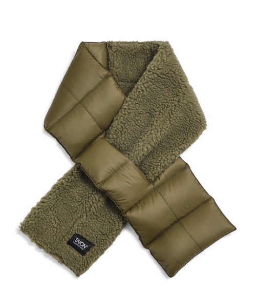 TAION（タイオン）の「【TAION(タイオン)】〈グッズ〉マウンテン アシンメトリー ダウン×ボア マフラー（マフラー・メンズ・ネイビー系1/ベージュ系その他2/ブラック×ベージュ/ブラック×ブラック/レッド系その他3/オリーブ系/パープル系その他2/オリーブ系2/ネイビー系2/ネイビー系4/グリーン系その他4/ライトグレー系3/ブラウン系その他4/ライトグレー系/グレー系その他3/ブラウン系その他7/ネイビー系5・ONESIZE）」の11枚目の写真