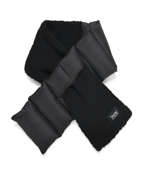 TAION（タイオン）の「【TAION(タイオン)】〈グッズ〉マウンテン アシンメトリー ダウン×ボア マフラー（マフラー・メンズ・ネイビー系1/ベージュ系その他2/ブラック×ベージュ/ブラック×ブラック/レッド系その他3/オリーブ系/パープル系その他2/オリーブ系2/ネイビー系2/ネイビー系4/グリーン系その他4/ライトグレー系3/ブラウン系その他4/ライトグレー系/グレー系その他3/ブラウン系その他7/ネイビー系5・ONESIZE）」の2枚目の写真