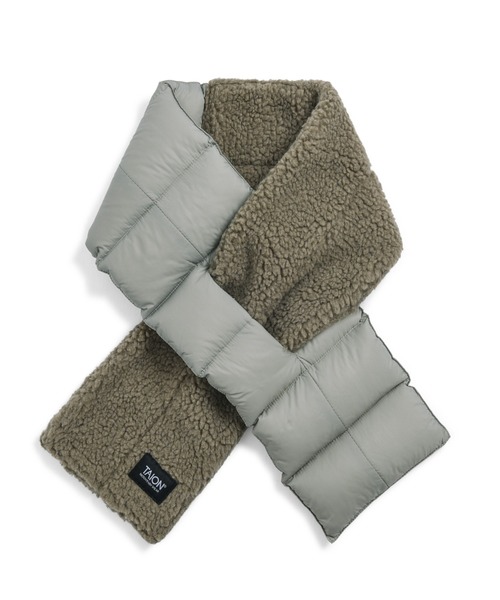 TAION（タイオン）の「【TAION(タイオン)】〈グッズ〉マウンテン アシンメトリー ダウン×ボア マフラー（マフラー・メンズ・ネイビー系1/ベージュ系その他2/ブラック×ベージュ/ブラック×ブラック/レッド系その他3/オリーブ系/パープル系その他2/オリーブ系2/ネイビー系2/ネイビー系4/グリーン系その他4/ライトグレー系3/ブラウン系その他4/ライトグレー系/グレー系その他3/ブラウン系その他7/ネイビー系5・ONESIZE）」の21枚目の写真