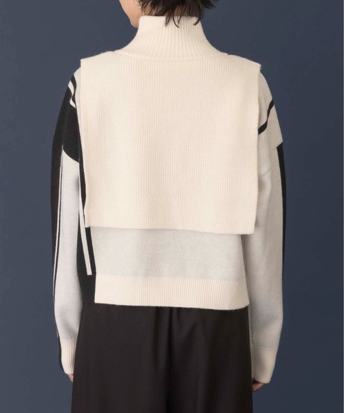 Eimee Law（エイミーロウ）の「ハーフZIPレイヤードランダムストライプニット（ニット/セーター・レディース・チャコールグレー/ブラック/アイボリー/グレー・FREE）」の18枚目の写真