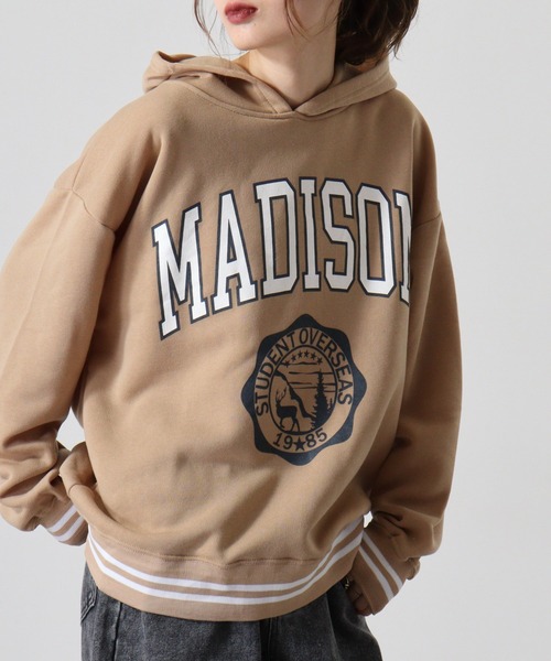 FUNALIVE(ファンアライブ)の「Logo print line rib sweat hoodie / ロゴプリント ラインリブ 裏起毛プルオーバーパーカー unisex(パーカー・メンズ・ダークグリーン/ヘザーチャコール/杢グレー/グレー系その他2/グリーン系その他/ベージュ/ネイビー/チャコール/グリーン系その他2/グレー系その他3/ベージュ系その他/ネイビー系1/グレー系その他/グレイッシュベージュ/チャコールグレー/ブラック系その他・XL/M/L)」の9枚目の写真