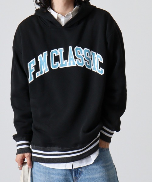 FUNALIVE(ファンアライブ)の「Logo print line rib sweat hoodie / ロゴプリント ラインリブ 裏起毛プルオーバーパーカー unisex(パーカー・メンズ・ダークグリーン/ヘザーチャコール/杢グレー/グレー系その他2/グリーン系その他/ベージュ/ネイビー/チャコール/グリーン系その他2/グレー系その他3/ベージュ系その他/ネイビー系1/グレー系その他/グレイッシュベージュ/チャコールグレー/ブラック系その他・XL/M/L)」の2枚目の写真