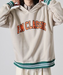 Logo print line rib sweat hoodie / ロゴプリント ラインリブ 裏起毛プルオーバーパーカー unisex