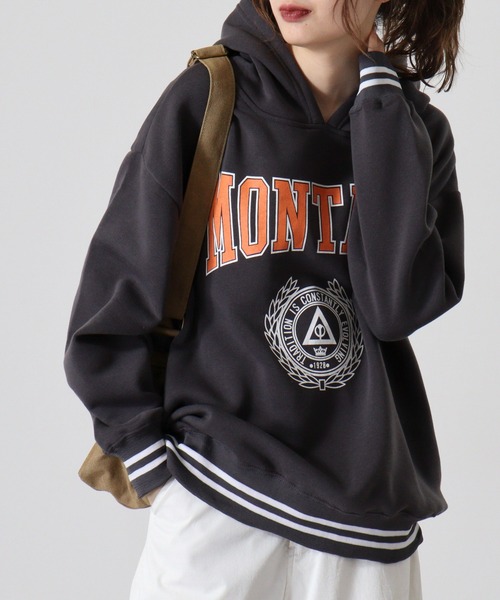 FUNALIVE(ファンアライブ)の「Logo print line rib sweat hoodie / ロゴプリント ラインリブ 裏起毛プルオーバーパーカー unisex(パーカー・メンズ・ダークグリーン/ヘザーチャコール/杢グレー/グレー系その他2/グリーン系その他/ベージュ/ネイビー/チャコール/グリーン系その他2/グレー系その他3/ベージュ系その他/ネイビー系1/グレー系その他/グレイッシュベージュ/チャコールグレー/ブラック系その他・XL/M/L)」の6枚目の写真