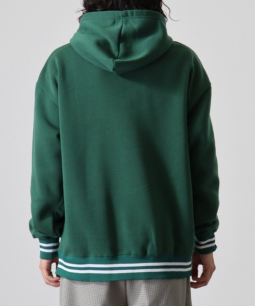 FUNALIVE(ファンアライブ)の「Logo print line rib sweat hoodie / ロゴプリント ラインリブ 裏起毛プルオーバーパーカー unisex(パーカー・メンズ・ダークグリーン/ヘザーチャコール/杢グレー/グレー系その他2/グリーン系その他/ベージュ/ネイビー/チャコール/グリーン系その他2/グレー系その他3/ベージュ系その他/ネイビー系1/グレー系その他/グレイッシュベージュ/チャコールグレー/ブラック系その他・XL/M/L)」の22枚目の写真