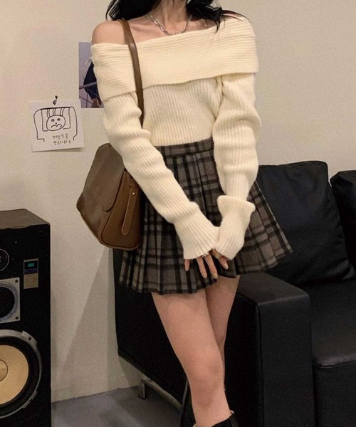 SPIGA（スピーガ）の「ｵﾌｼｮﾙﾘﾌﾞﾆｯﾄ（ニット/セーター・レディース・ブラック/グレー/ホワイト・FREE）」の4枚目の写真