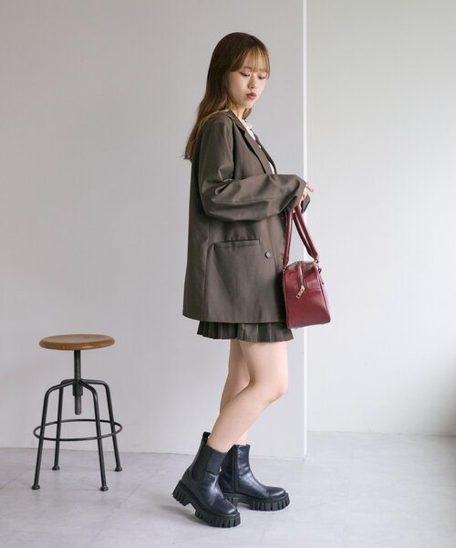 w closet（ダブルクローゼット）の「【セットアップ対応】テーラードジャケット（テーラードジャケット・レディース・グレー/ブラウン/キャメル・FREE）」の16枚目の写真