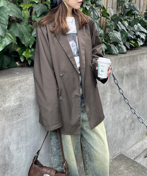 w closet（ダブルクローゼット）の「【セットアップ対応】テーラードジャケット（テーラードジャケット・レディース・グレー/ブラウン/キャメル・FREE）」の18枚目の写真