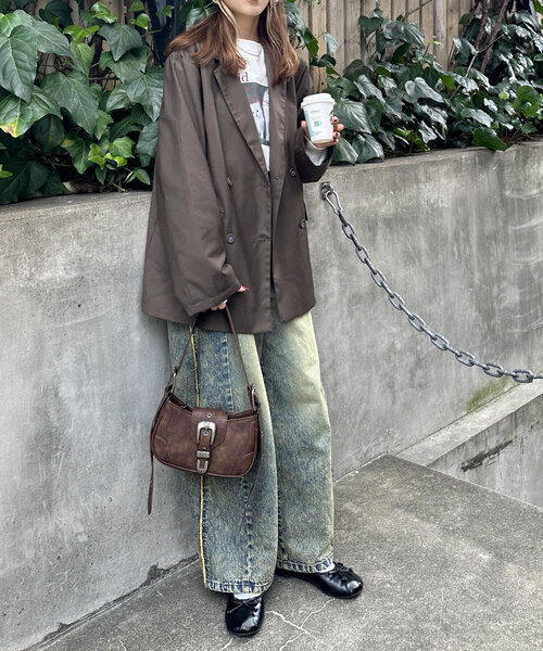 w closet（ダブルクローゼット）の「【セットアップ対応】テーラードジャケット（テーラードジャケット・レディース・グレー/ブラウン/キャメル・FREE）」の19枚目の写真