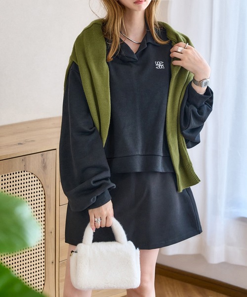 KOBE LETTUCE(コウベレタス)の「刺繍ロゴスウェットトップス(スウェット・レディース・アイボリー系/グレー/ブラック・M)」の5枚目の写真
