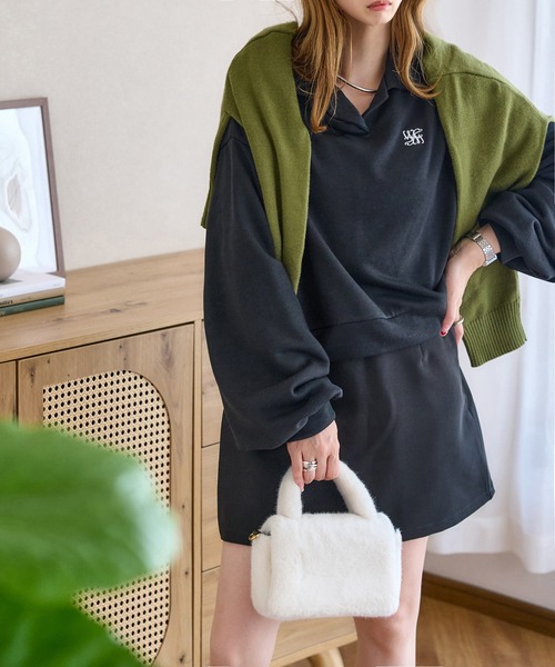 KOBE LETTUCE(コウベレタス)の「刺繍ロゴスウェットトップス(スウェット・レディース・アイボリー系/グレー/ブラック・M)」の6枚目の写真