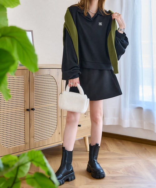KOBE LETTUCE(コウベレタス)の「刺繍ロゴスウェットトップス(スウェット・レディース・アイボリー系/グレー/ブラック・M)」の7枚目の写真
