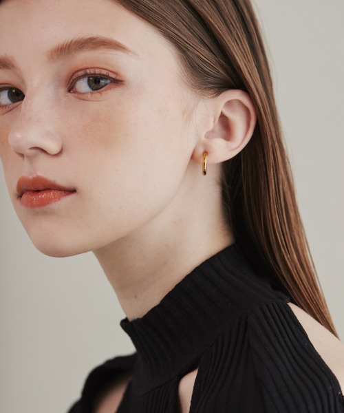 ciite' surgical stainless（シーテサージカルステンレス）の「【 金属アレルギー対応 】 ワンタッチ クリップフープイヤリング  <ホールド力 UP> サージカルステンレス   (両耳用)（イヤリング・レディース・ゴールド/シルバー/ピンクゴールド・FREE）」の6枚目の写真