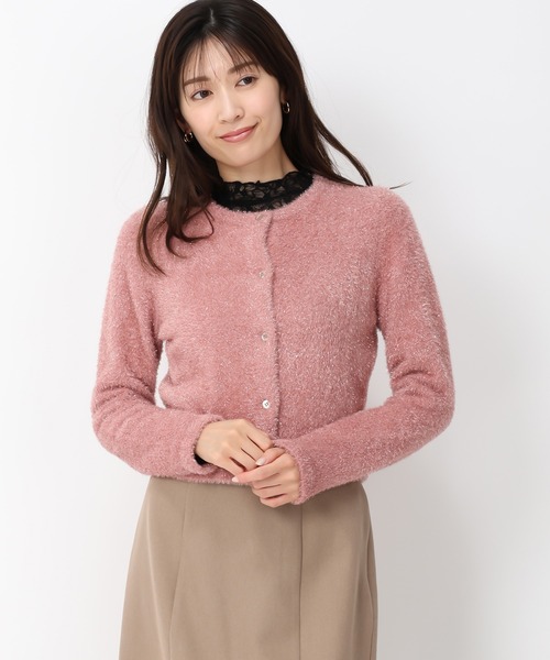 MISCH MASCH（ミッシュマッシュ）の「クロップドラメフェザーカーディガン/MM448402（カーディガン/ボレロ・レディース・ピンク/ブルー/グレー/ブラック・ﾌﾘ-）」の20枚目の写真