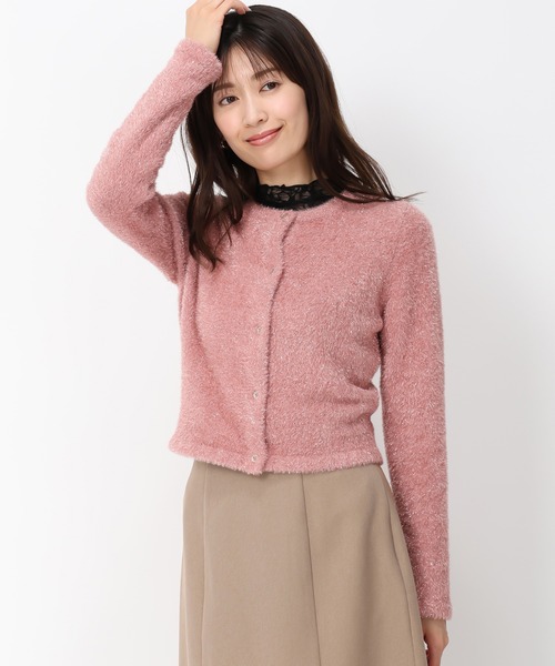 MISCH MASCH（ミッシュマッシュ）の「クロップドラメフェザーカーディガン/MM448402（カーディガン/ボレロ・レディース・ピンク/ブルー/グレー/ブラック・ﾌﾘ-）」の21枚目の写真