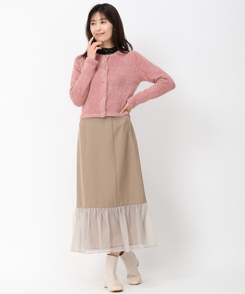 MISCH MASCH（ミッシュマッシュ）の「クロップドラメフェザーカーディガン/MM448402（カーディガン/ボレロ・レディース・ピンク/ブルー/グレー/ブラック・ﾌﾘ-）」の15枚目の写真