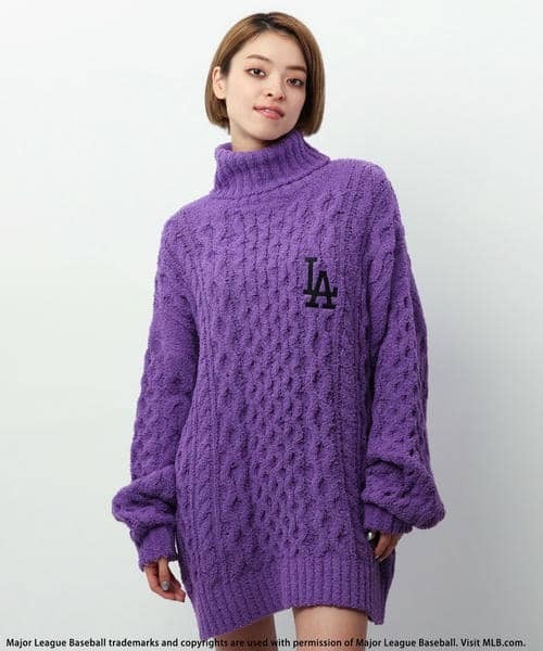 BACK TO THE FIELD（バック トゥー ザ フィールド）の「【MLB】ハイネックモールニットトップス（ニット/セーター・レディース・オフホワイト/ネイビー/パープル・FREE）」の20枚目の写真