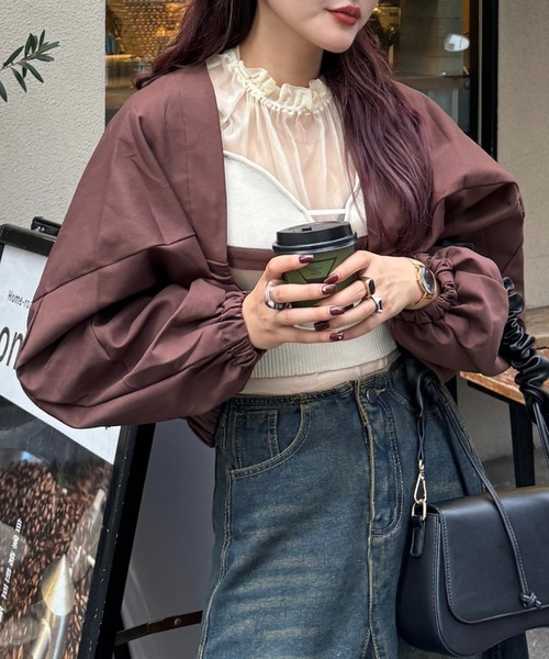 efill（エフィル）の「ドルマンスリーブ　ブルゾン（ブルゾン・レディース・モカ・FREE）」の2枚目の写真