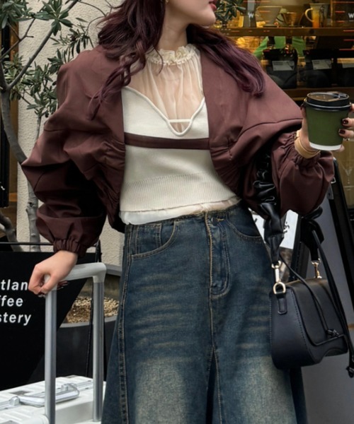 efill（エフィル）の「ドルマンスリーブ　ブルゾン（ブルゾン・レディース・モカ・FREE）」の11枚目の写真