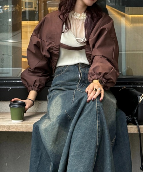 efill（エフィル）の「ドルマンスリーブ　ブルゾン（ブルゾン・レディース・モカ・FREE）」の12枚目の写真