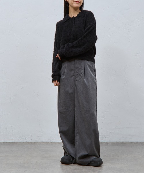 COLONY 2139（コロニートゥーワンスリーナイン）の「シャギーポロニット（ニット/セーター・レディース・アイボリー/ブラック/グレー・FREE）」の18枚目の写真