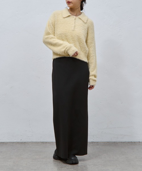 COLONY 2139（コロニートゥーワンスリーナイン）の「シャギーポロニット（ニット/セーター・レディース・アイボリー/ブラック/グレー・FREE）」の8枚目の写真