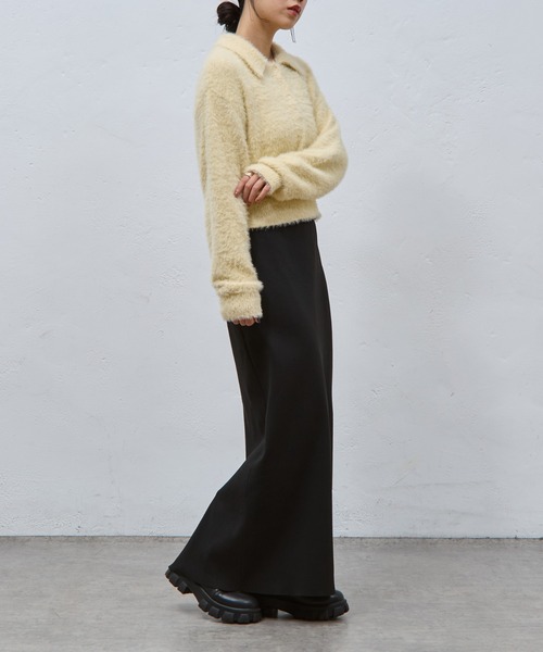 COLONY 2139（コロニートゥーワンスリーナイン）の「シャギーポロニット（ニット/セーター・レディース・アイボリー/ブラック/グレー・FREE）」の9枚目の写真