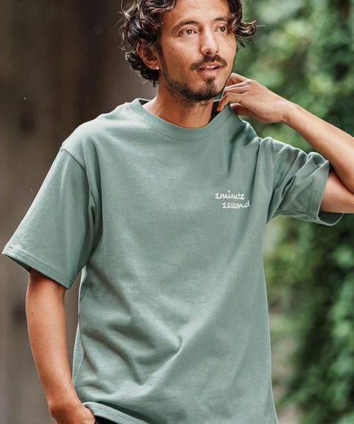 1minute 1second(ワンミニットワンセカンド)の「mt9240- 10oz heavy weight half sleeve cut sew (cursive embroidery) Tシャツ(Tシャツ/カットソー・メンズ・ホワイト/ブラック/グリーン系その他・S/M/L/XL)」の11枚目の写真
