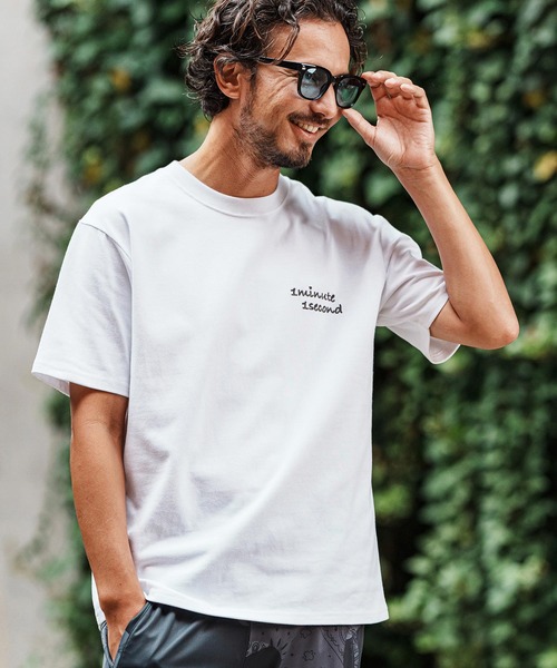 1minute 1second(ワンミニットワンセカンド)の「mt9240- 10oz heavy weight half sleeve cut sew (cursive embroidery) Tシャツ(Tシャツ/カットソー・メンズ・ホワイト/ブラック/グリーン系その他・S/M/L/XL)」の15枚目の写真